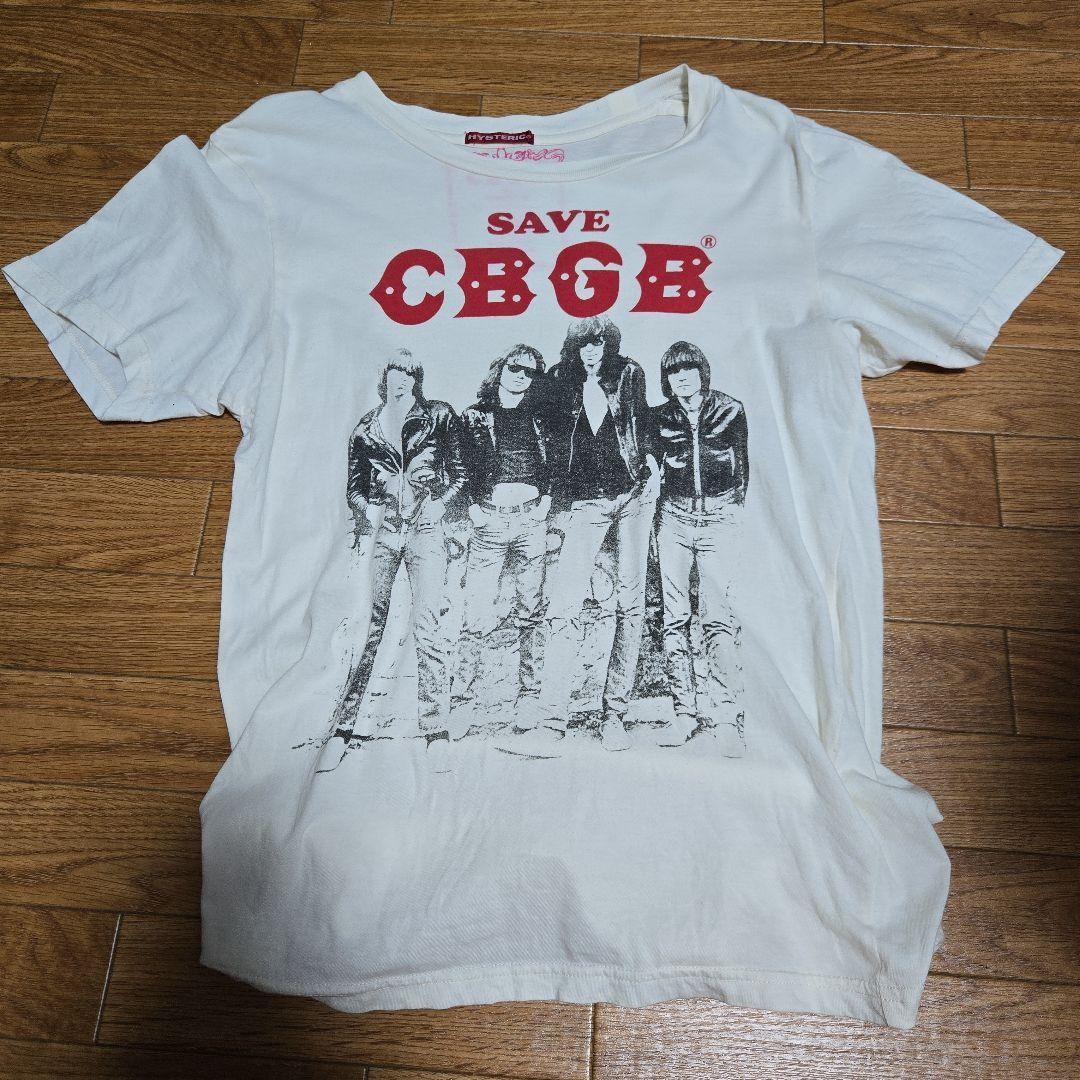 Hysteric Glamour CBGB Ramones T-Shirt White Printed Vintage Free Size
