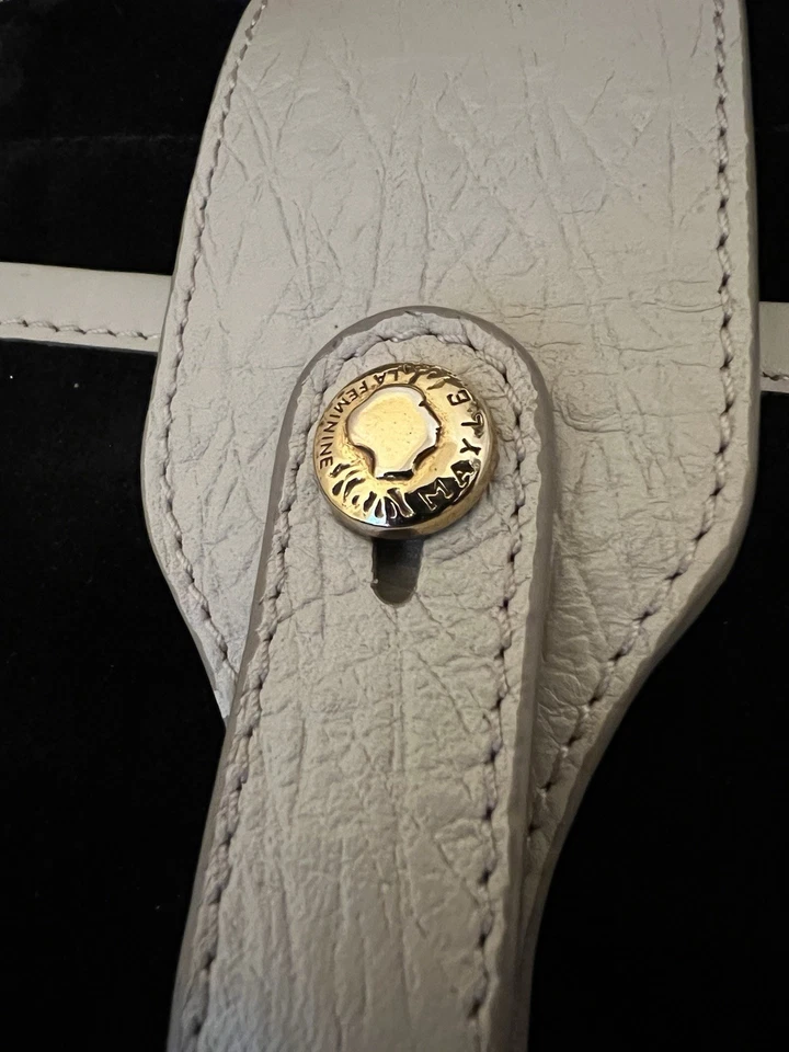 Mayle La женский черный замши и кремовой кожи сумочка наплечная сумка с короткими ручками - Изображение 4 из 4