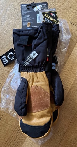 686 Snowboarding Gore-Tex Leather Deep Days Mitt Gloves Black Men’s Size L NWT - Picture 2 of 7