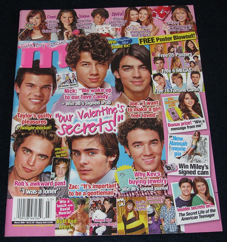 M Magazine March 2009 Zac Efron Demi Lovato Jonas Brothers Selena Twilight Rob