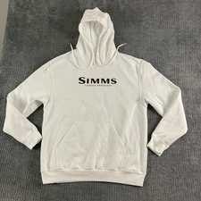 Simms Hoodie Mens Large Logo Performance Fishing Fish Outdoors Camp Cotton