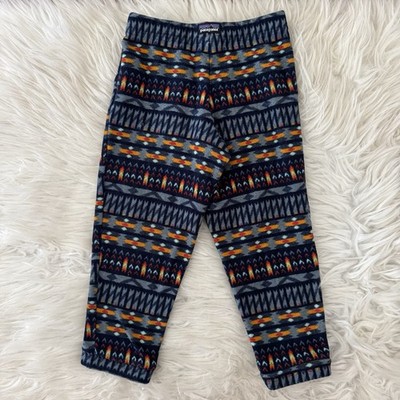 Patagonia Aztec Fleece Pants Boys 3T Toddler Micro D Geometric Print Bottoms
