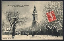 Old postcard Gap, Place Ladoucette and Eglise des Cordeliers 