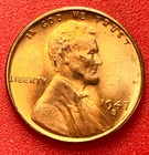 1947-S Lincoln Wheat Cent Penny GEM RD BU From an Original Bank Roll