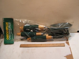 GARDEN PLUS 5pc Garden Tool Set Heavy Duty Wood Handles C Spade Rake Hoe Weeder