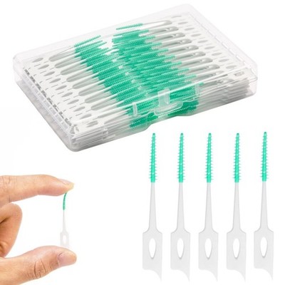 ACSKD Dental Floss Picks, 200 Count, Soft Rubber 1 Count (Pack of 200), Green 