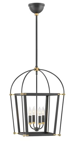 Hinkley Lighting 4057 Black Selby 4-Light 16"W Taper Candle Chandelier - Picture 1 of 5