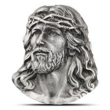 3 oz MK Barz Heavenly Jesus Sand Cast Silver Bar (New)