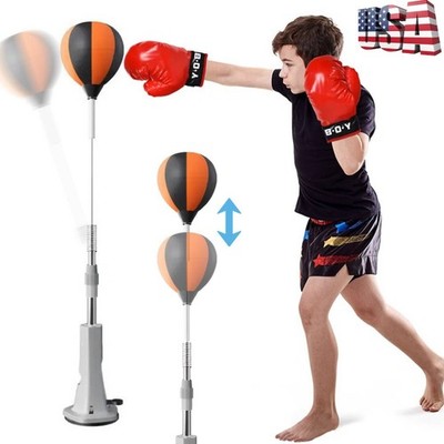 Punching Bag with Stand & Reflex Ball:Adjustable Boxing Bag for Home Gym Fitnes