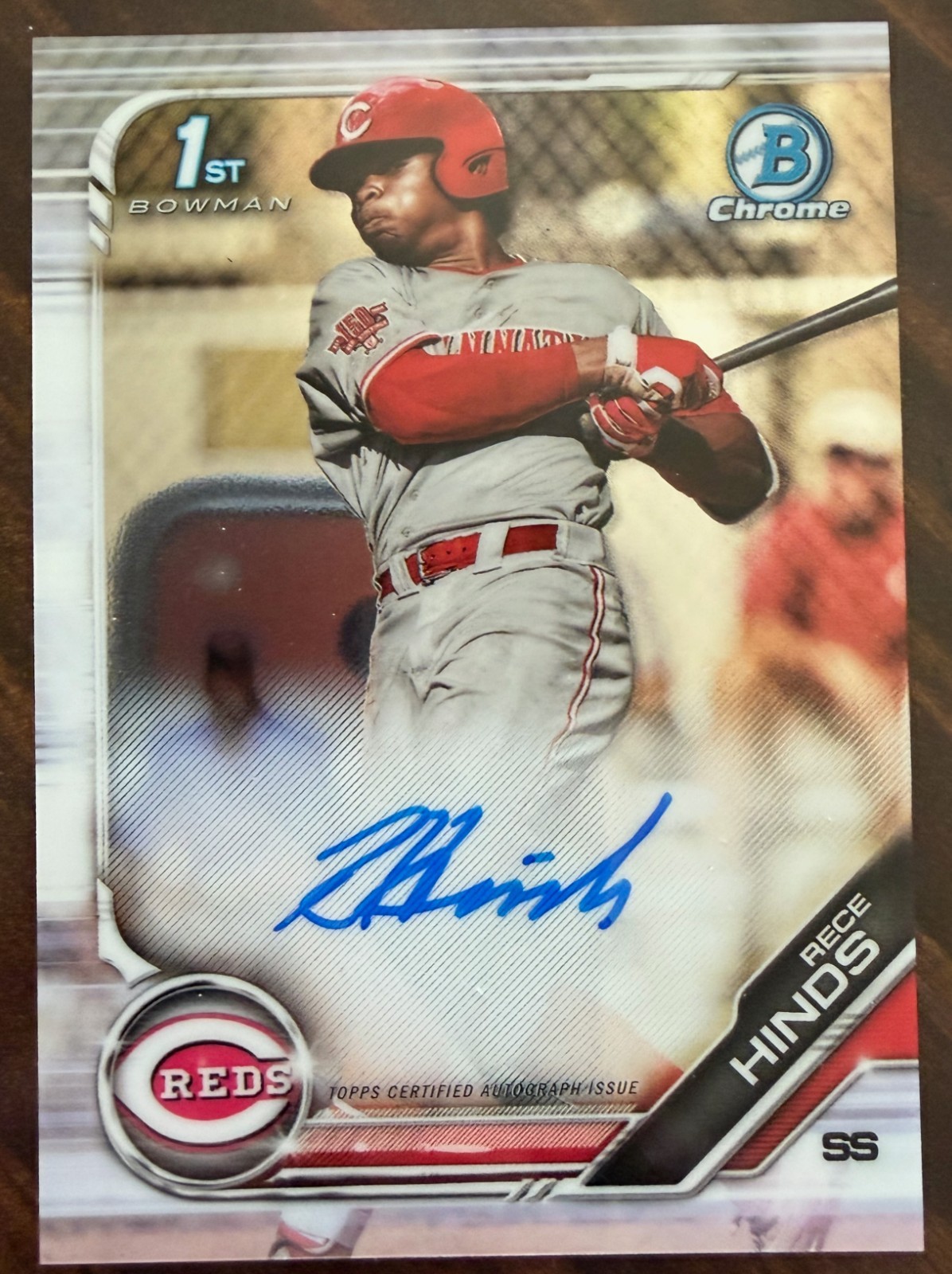 2019 BOWMAN DRAFT RECE HINDS CHROME PICK AUTO 1ST PROSPECT
