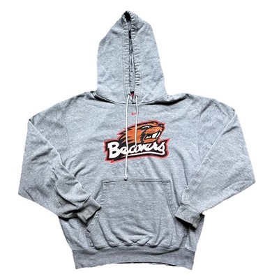 Vintage 90s Nike Center Swoosh Oregon Beavers Hoodie Gray Mens S Pullover