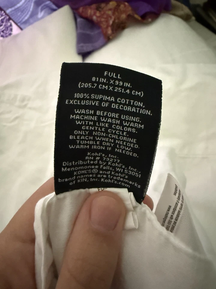 Sábana plana Vera Wang Simply Vera 100 % algodón Supima + sábana ajustable (talla completa) Foto 2 de 3