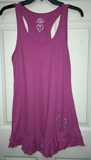 New Betsey Johnson Intimates Stretch Cotton Rib Knit Babydoll Chemise L Pink