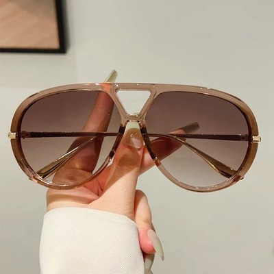 Oversized Pilot Sunglasses 2025 New in Vintage Double Bridge Sun Glasses
