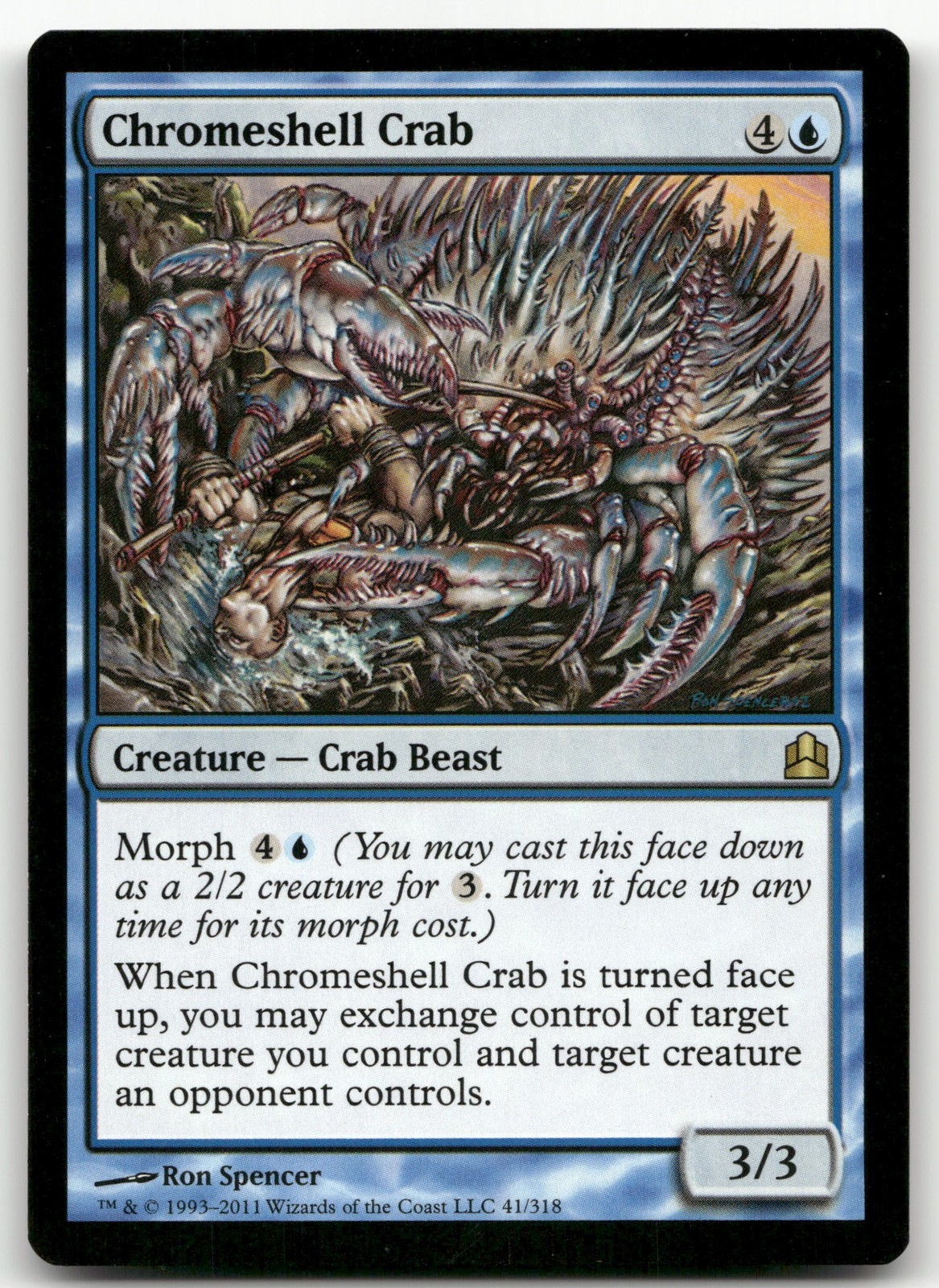 Chromeshell Crab #41 (NM) Commander CMD Magic MTG