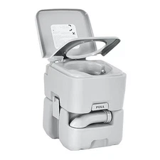 lon Portable Travel 5.3 Gal Double Watwer Outlets+Handle Flush Pump+ Wheels