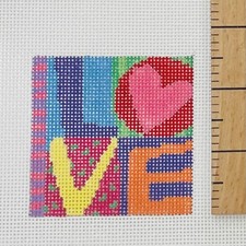 Birds of a Feather Handpainted Needlepoint Canvas 18ct Love Patch Heart Fun