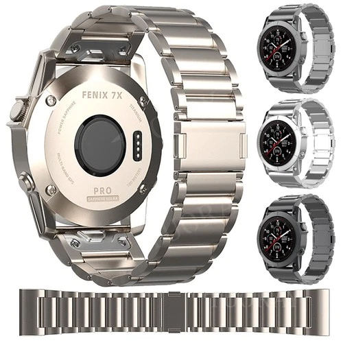 QuickFit Titanium Metal Watch Band Strap For Garmin Fenix E/8/7/7X 6/6X Pro/5/5X