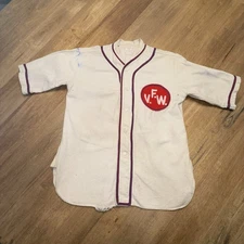 Vintage 1950s Baseball Jersey Flannel VFW Orwell Ohio Orwell Implement