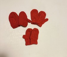 3 Sets Of Kids Red Mitten