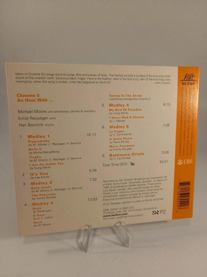 Clusone 3 - An Hour With... CD 2000 Promo Jazz Free Improvisation Foto 3 de 4