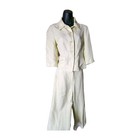 Liz Claiborne VNT SZ P8 Pant Suit Set Co-Ord Wide Leg Soft Yellow  29" W Unique 