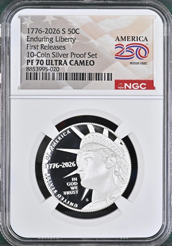 2026 S Silver Enduring Liberty 50C NGC PF70 UCAM First Releases