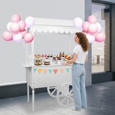 55lbs Candy Cart Display Stand with 2 Wheels Decorated Dessert Cart Candy Cart