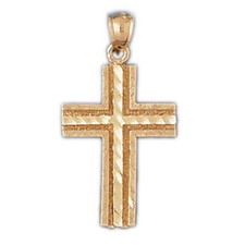 Cross Charm Pendant 14k Gold 3.3 Grams 