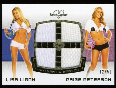 LISA LIGON/PAIGE PETERSON 2012 Benchwarmer Soccer Premium DUAL Jersey Swatch