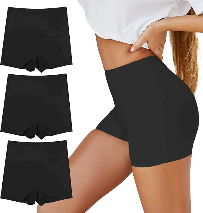 Black Seamless Boy Short Panties for Women Soft Comfortable Boxer Briefs Size M