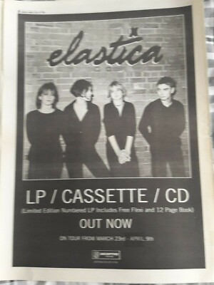 ELASTICA original magazine advert / small poster DEBUT ALBUM / THE