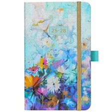 3 Year Pocket Calendar 2025-2028 Monthly Planner for Purse w/ Leather Hard Cover