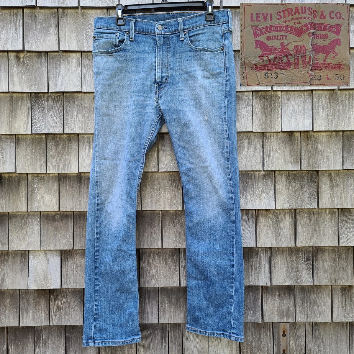 Levi s 513 Slim Straight Jeans Men s 33x30 Beautifully Broken In With Holes