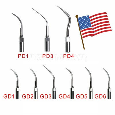 5pcs Dental Ultrasonic Scaler Perio Scaling Tips Fit DTE SATELEC GD1-6 PD1-4
