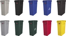 Rubbermaid Commercial Slim Jim Plastic Rectangular Trash/Garbage Can