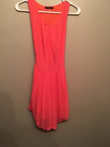 coral chiffon dress