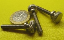 Flared Shoulder Stainless Thumb Screw, 27/64" Dia, 8-32 x 1.0" Length, 5 Pcs