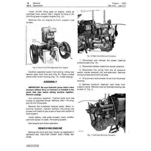 JOHN DEERE 1520 UTILITY TRACTOR TECHNICAL SERVICE MANUAL PDF ON USB - Picture 3 of 5