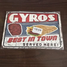Gyros Best In Town Sold Here Aluminum Sign 12x8