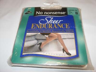WOMENS NO NONSENSE CITY TAUPE CONTROL TOP STOCKINGS PANTYHOSE NYLONS SIZE B