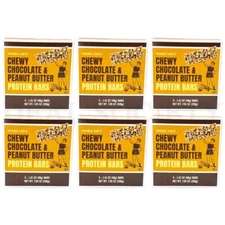 Trader Joe's Chewy Chocolate & Peanut Butter Protein Bars 5 Count Each Lot of 6