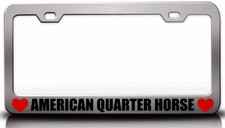 American Quarter Horse Steel Chrome License Plate Frame American Quarter Horse Steel Chrome License Plate Frame