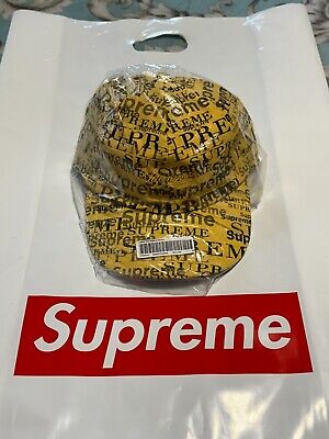 SUPREME LOGO PATTERN 6-PANEL (YELLOW) FW20 S LOGO 6-PANEL