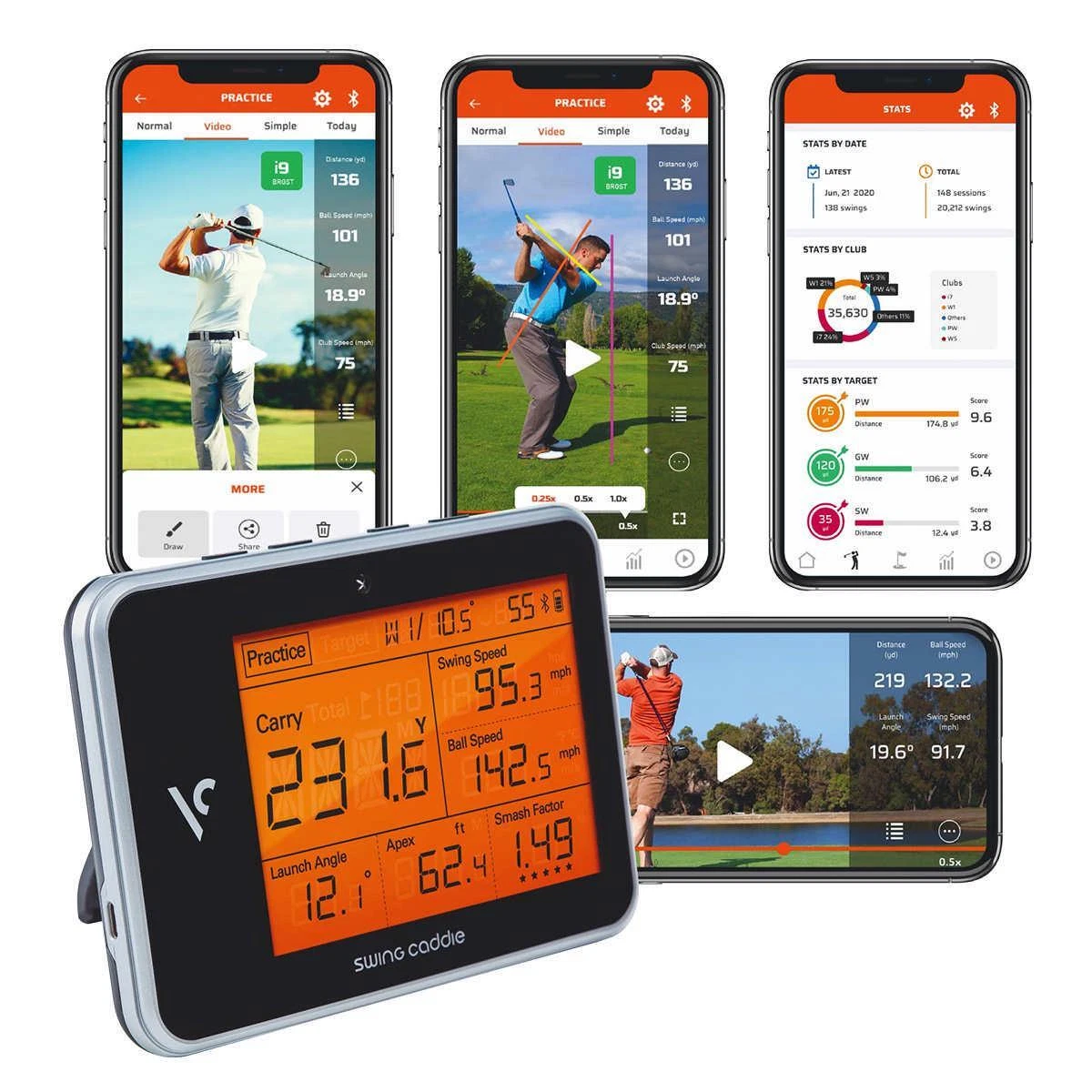 New 2021 Swing Caddie SC300i Golf Portable Launch Monitor - Black
