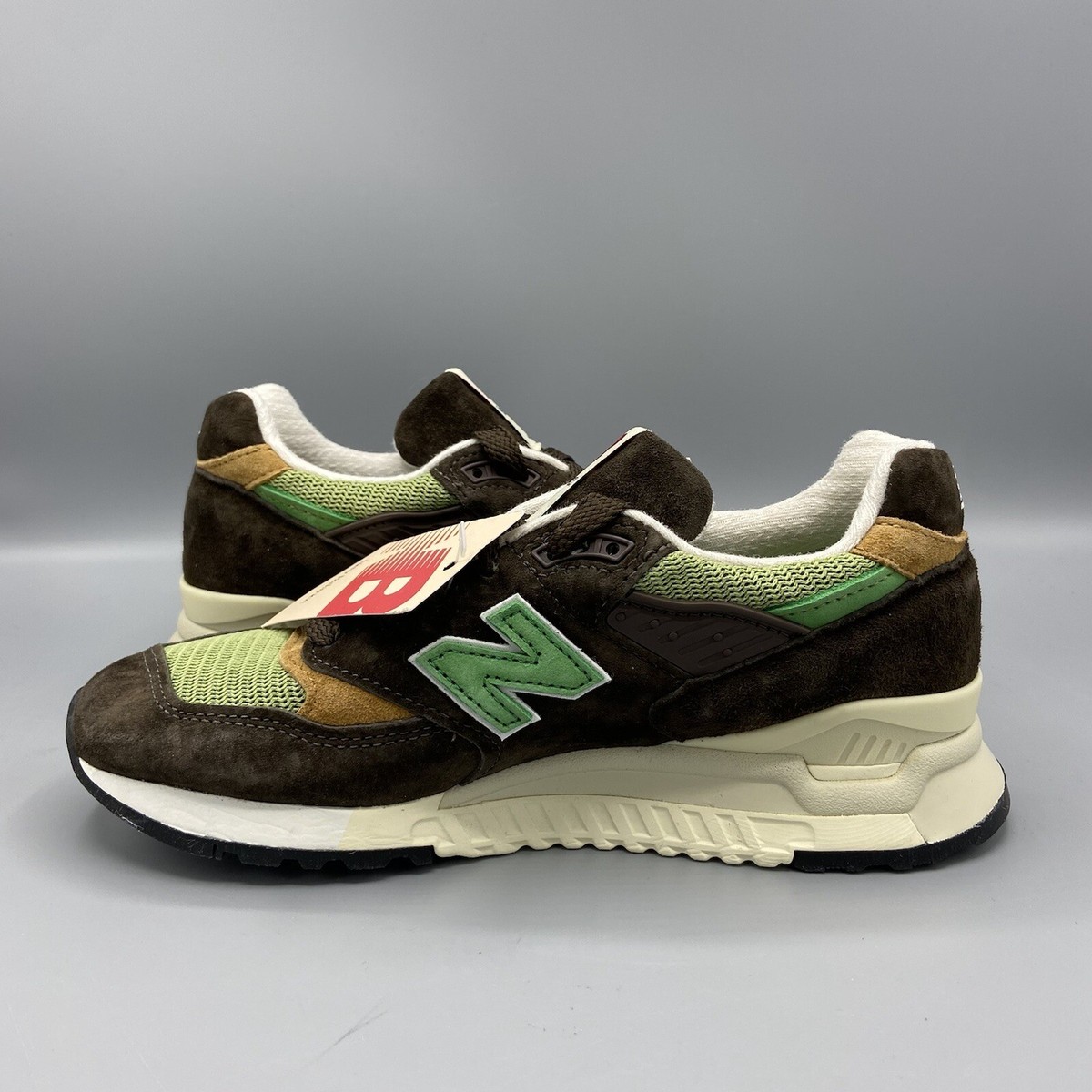 New Balance 998 Made In USA Trainers Brown Green Suede Shoes UK