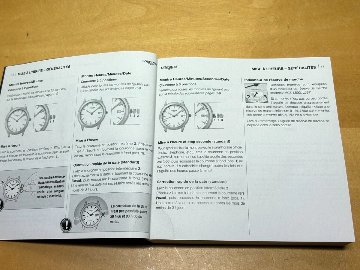 LONGINES - Instructions for use - Mode d'Emploi - For Watches Relojes