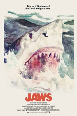 1975 Jaws Alternative Movie Poster Print Great White Shark Amity Island 🦈