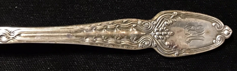 Столовые приборы из чистого серебра — кукурузная метла Tiffany с обычной вилкой моно *редкий набор - Изображение 2 из 3