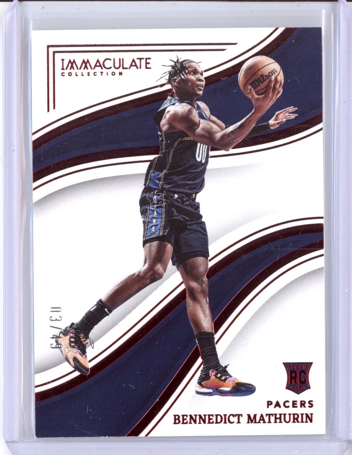 BENNEDICT MATHURIN 2022-23 PANINI IMMACULATE #22 ROOKIE RED 03/49 RC PACERS 